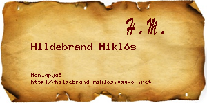 Hildebrand Miklós névjegykártya