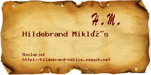 Hildebrand Miklós névjegykártya